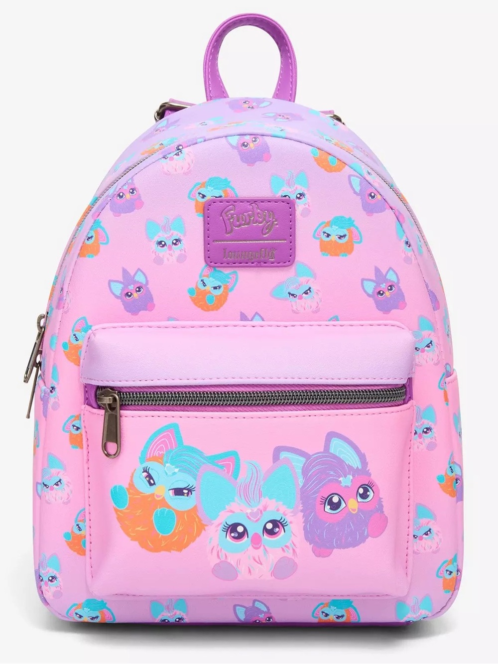Loungefly Furby Friends Pink & Purple All Over Print Mini Backpack